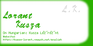 lorant kusza business card